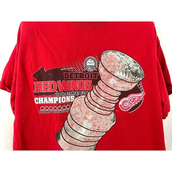 VTG Detroit Red Wings NHL Shirt XL 2000's Lee Sport T-Shirt 100% Cotton - Picture 3 of 15